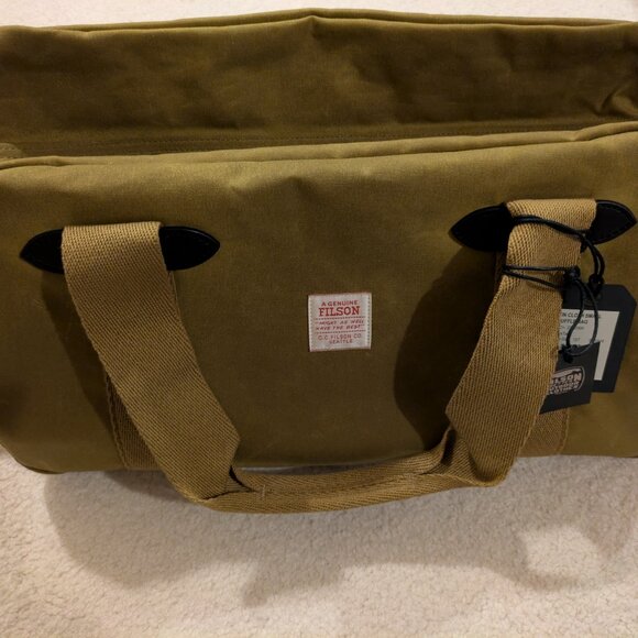 Filson Small Tin Cloth Duffle Bag in Dark Tan - Picture 5 of 11